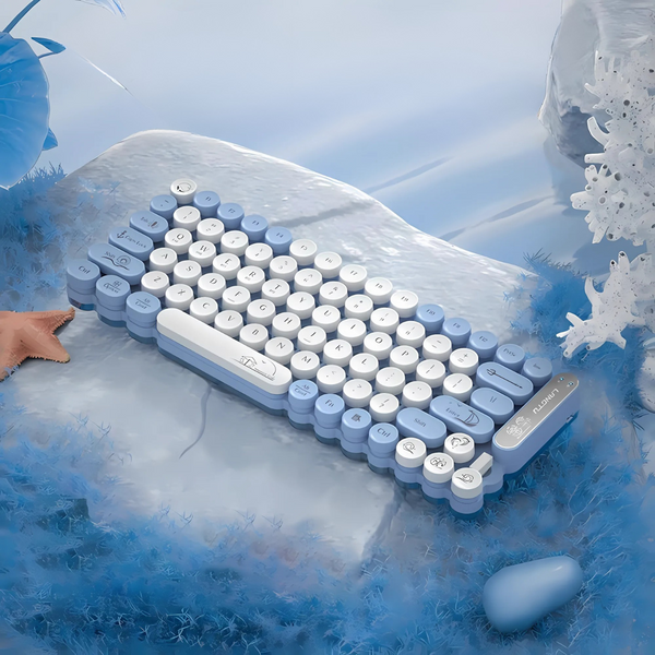 LANGTU RGB Wireless Keyboard and Mouse Set – Stylish Sky-Blue Design, Rechargeable, RGB Lighting
