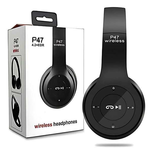 P47 Wireless Headset – Bluetooth Connectivity, Stereo Sound, Long Battery Life & Built-in Mic