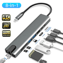 Type-C to HDTV 8-in-1 Hub – 4K HDMI, USB 3.0, Ethernet, SD/TF, Power Delivery & Fast Charging