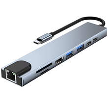 Type-C to HDTV 8-in-1 Hub – 4K HDMI, USB 3.0, Ethernet, SD/TF, Power Delivery & Fast Charging